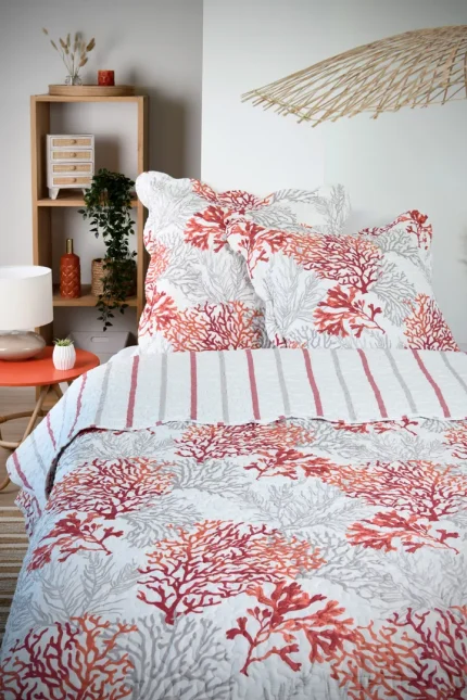 Cuvertură matlasată Quiberon 260X240 cm, culoare coral, 100% poliester - imagine 3