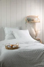 Cuvertură matlasată Cleo 260X240 cm, culoare natural, 100% poliester - imagine 5