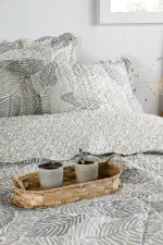 Cuvertură matlasată Gally 260X240 cm, culoare natural, 100% poliester - imagine 4