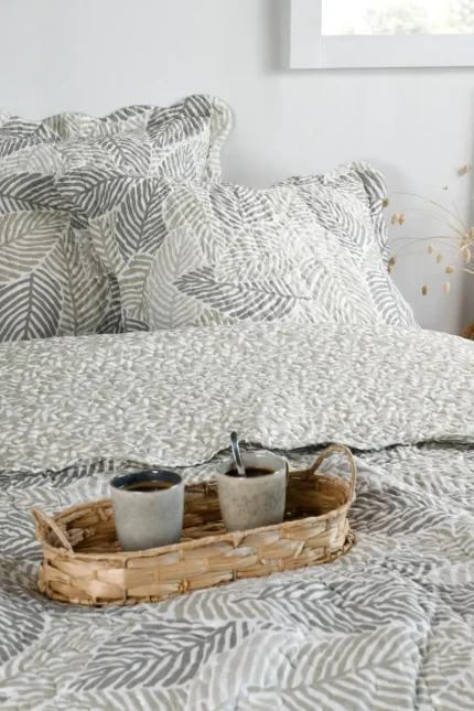 Cuvertură matlasată Gally 260X240 cm, culoare natural, 100% poliester - imagine 4