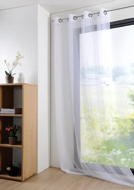 Perdea Monna 135X260 cm, culoare alb, 100% poliester - imagine 4