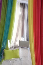 Perdea Monna 135X260 cm, culoare roz închis, 100% poliester - imagine 3