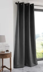 Draperie Notte 135X250 cm, culoare antracit, 100% poliester - imagine 2