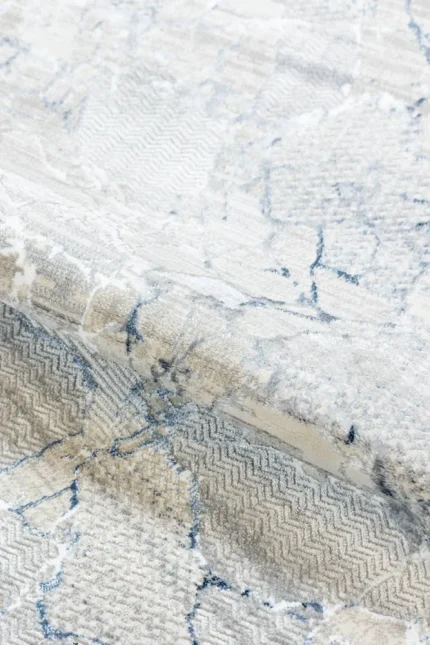 Covor living NOVA LUX 53388B Albastru / Alb - imagine 8