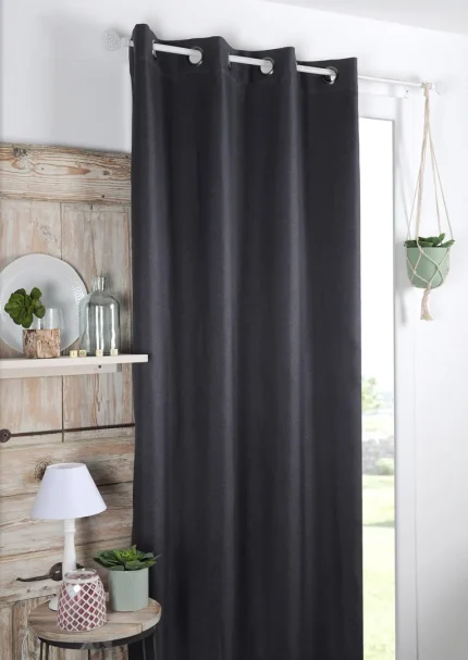 Draperie Copenhague 140X260 cm, culoare antracit, 100% poliester - imagine 3