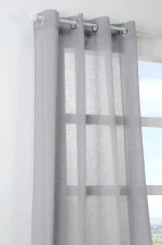 Perdea Paloma 140X260 cm, culoare gri, 100% poliester - imagine 6