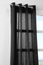 Perdea Paloma 140X260 cm, culoare negru, 100% poliester - imagine 4
