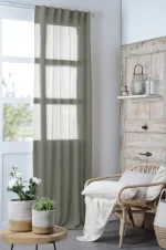 Perdea Madrid 140X260 cm, culoare gri, 100% poliester - imagine 4