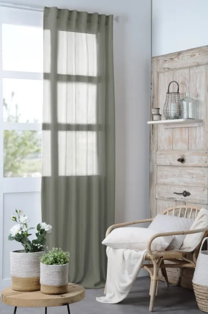 Perdea Madrid 140X260 cm, culoare gri, 100% poliester - imagine 4