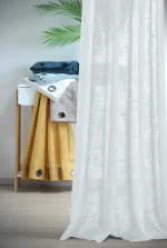 Perdea Ontario 135X260 cm, culoare alb, 100% poliester - imagine 2