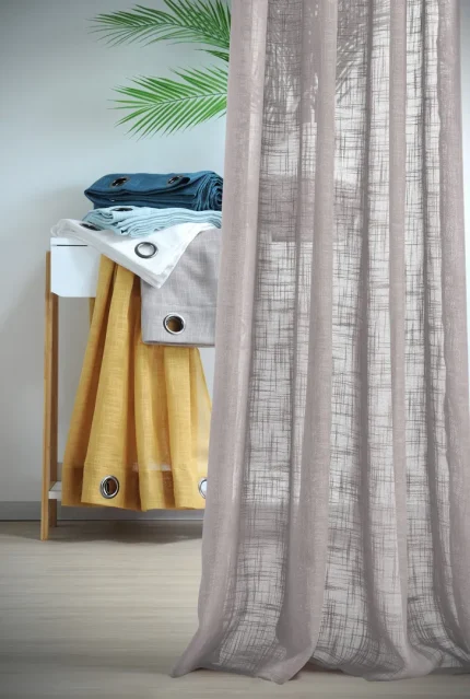 Perdea Ontario 135X260 cm, culoare greige, 100% poliester - imagine 3