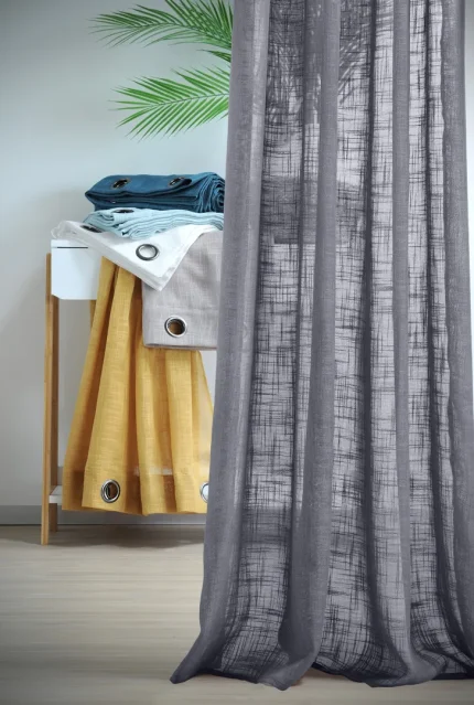 Perdea Ontario 135X260 cm, culoare gri închis, 100% poliester - imagine 2