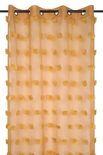 Perdea Pompinou 135X260 cm, culoare muștar, 100% poliester - imagine 2