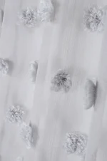 Perdea Pompinou 135X260 cm, culoare gri perlă, 100% poliester