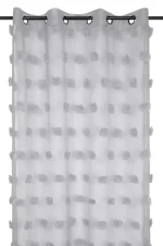Perdea Pompinou 135X260 cm, culoare gri perlă, 100% poliester - imagine 2
