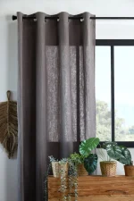 Draperie Coline 140X260 cm, culoare greige, 100% bumbac - imagine 2