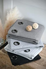 Draperie Portland 140X260 cm, culoare gri, 100% poliester - imagine 3