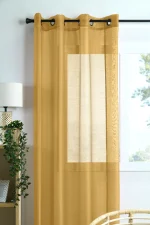 Perdea Linwood 140X260 cm, culoare muștar, 100% poliester - imagine 3