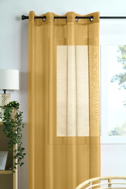 Perdea Linwood 140X260 cm, culoare muștar, 100% poliester - imagine 3
