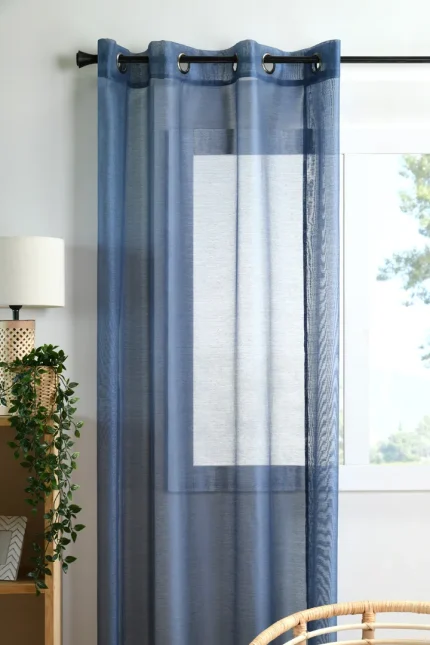 Perdea Linwood 140X260 cm, culoare denim, 100% poliester - imagine 3