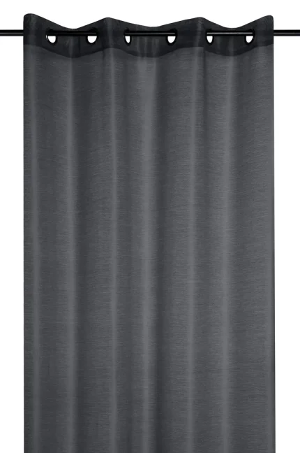 Perdea Linwood 140X260 cm, culoare negru, 100% poliester - imagine 2