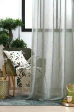 Perdea Heidi 140X260 cm, culoare gri verde, 100% poliester - imagine 2