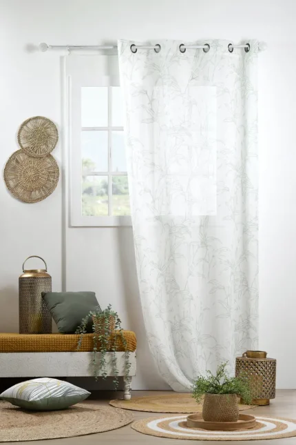 Perdea Myrna 140X260 cm, culoare gri verde, 100% poliester - imagine 3