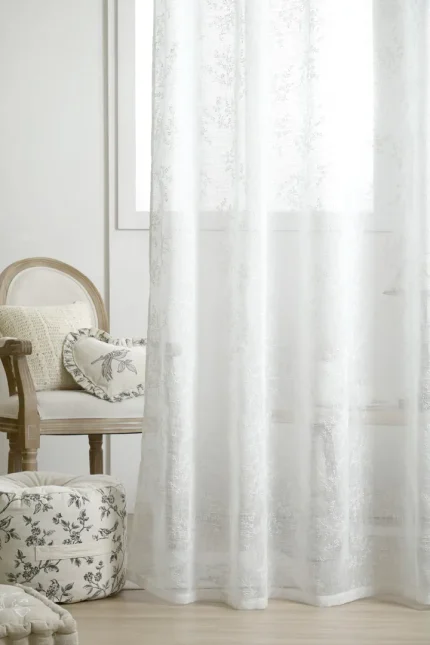 Perdea Samantha 140X260 cm, culoare alb, 100% poliester - imagine 2