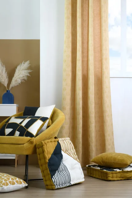 Draperie Pa×ton 140X260 cm, culoare muștar, 30% poliester 70% bumbac - imagine 2