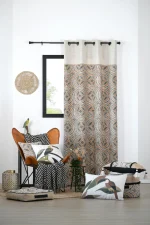 Draperie Tucano 140X260 cm, culoare bej/crem, 45% poliester 55% bumbac - imagine 4