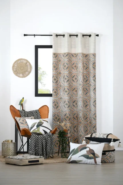 Draperie Tucano 140X260 cm, culoare bej/crem, 45% poliester 55% bumbac - imagine 4