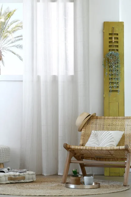 Perdea Tessa 140X260 cm, culoare alb, 100% poliester - imagine 2