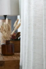 Perdea Voal Titus 140X260 cm, culoare crem, 5% in 95% poliester - imagine 4