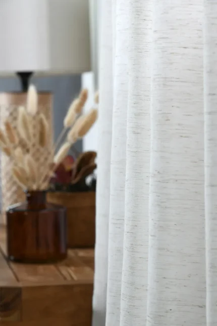 Perdea Voal Titus 140X260 cm, culoare crem, 5% in 95% poliester - imagine 4