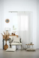 Perdea Voal Titus 140X260 cm, culoare crem, 5% in 95% poliester - imagine 5