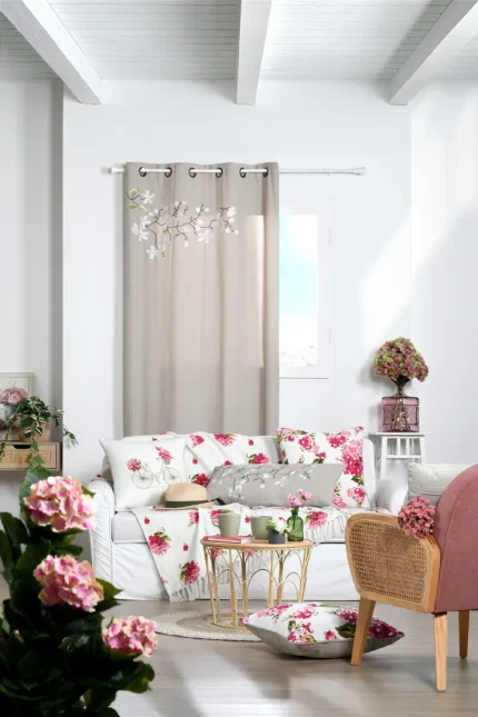 Draperie Printemps 140X260 cm, culoare natural, 45% poliester 55% bumbac - imagine 2