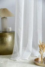 Perdea Stacy 135X260 cm, culoare alb, 100% poliester - imagine 4