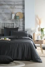 Față de pernă Elysee 50X70 cm, culoare antracit, 100% bumbac - imagine 7