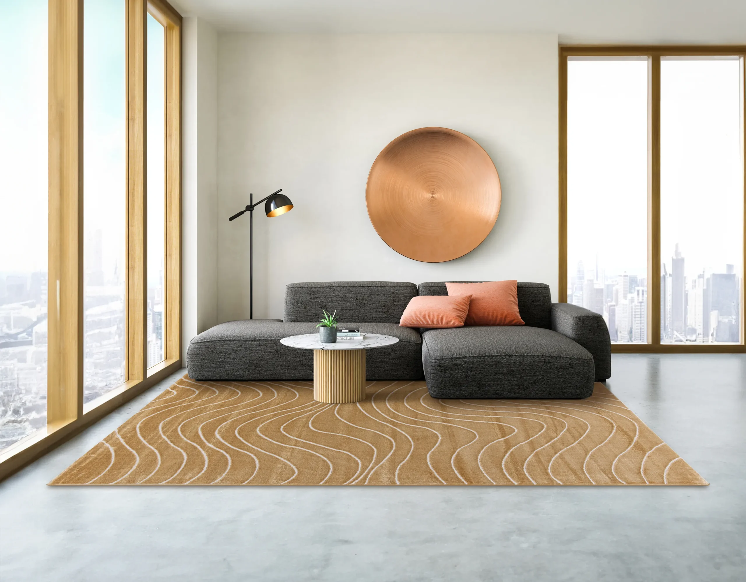 ambient-TERRA-LZ155A-GOLD-GOLD Covor Terra LZ155A Auriu - imagine 1